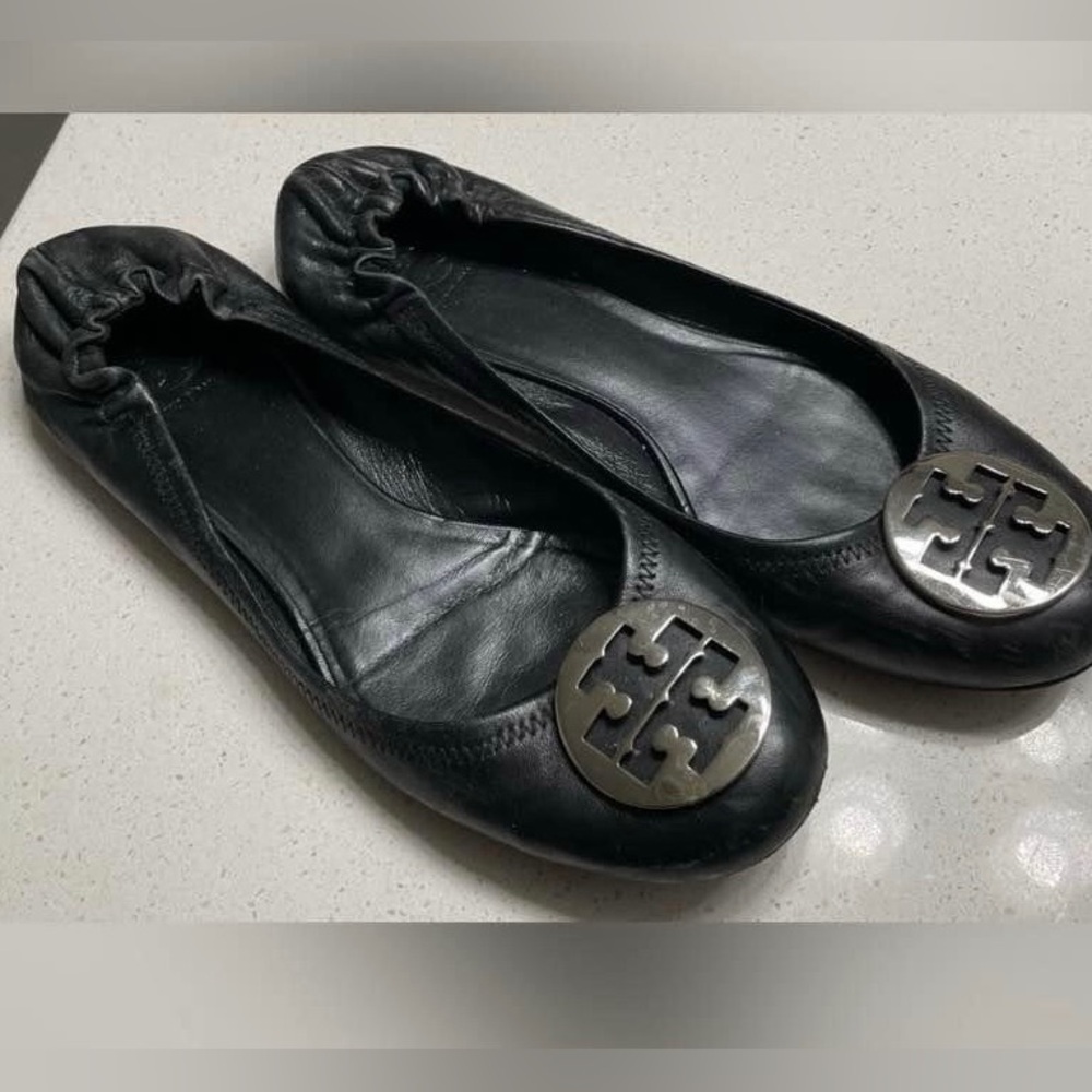 EUC Tory Burch Black Flats size 11 - 11.5